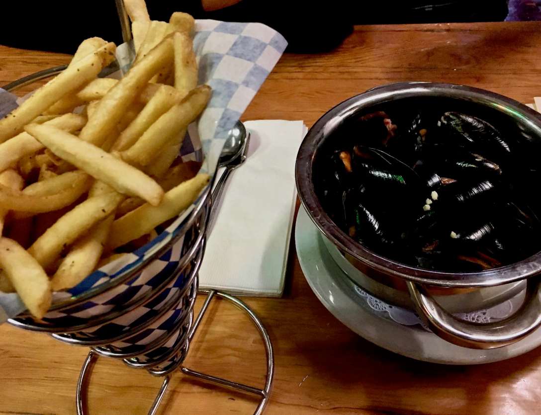 Mussels & Frites at Rogue Brewery's Pub in Newport, Oregon