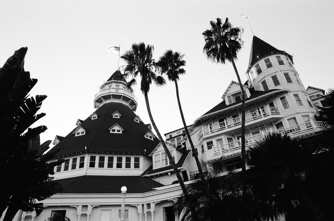 Hotel del Coronado 35mm film photography Kodak Tri-X black and white San Diego California Nikon F2