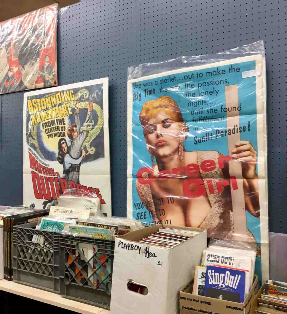 Pulp posters and magazines at 8th Avenue Antique Mall