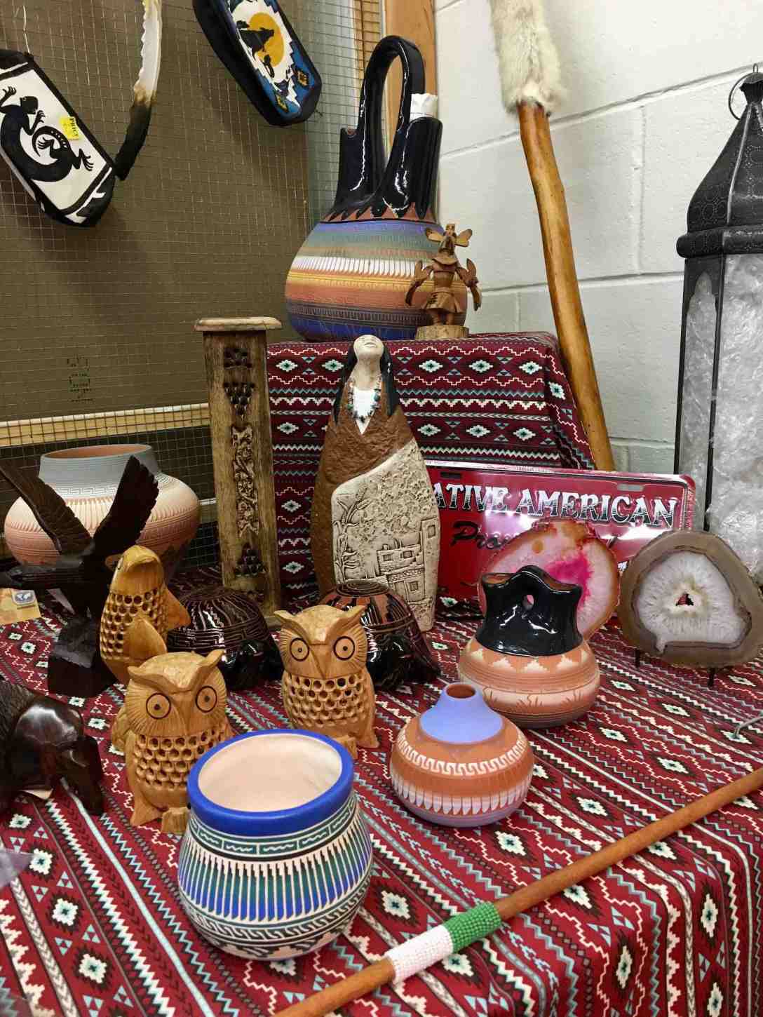 Navajo pots at Treasures Antique Mall in Cookeville, Tennessee