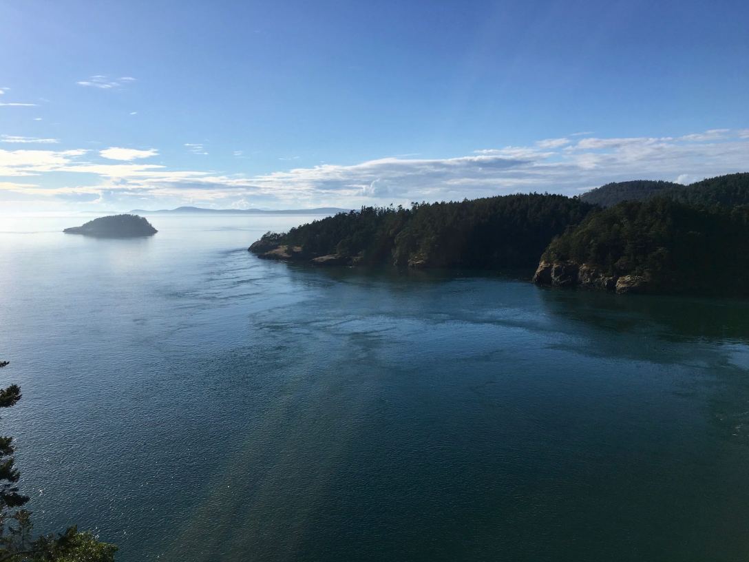 Looking East from Deception Pass Bridge Washington