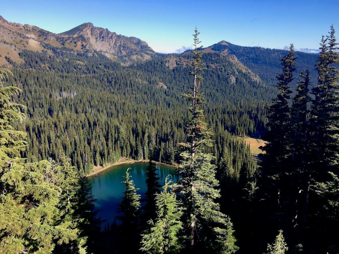 Marcus Peak and Sunrise Lake in Mount Rainier National Park