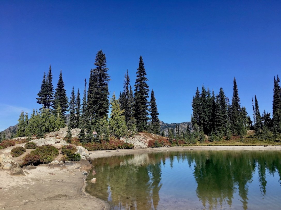 Unnamed glacial pond just off the Naches Peak loop trail in Okanogan-Wenatchee National Forest
