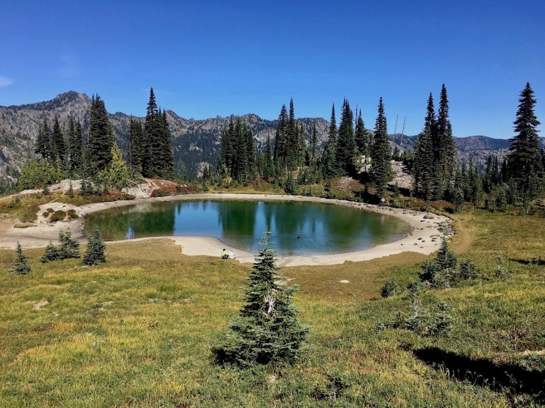 Unnamed glacial pond just off the Naches Peak loop trail in Okanogan-Wenatchee National Forest