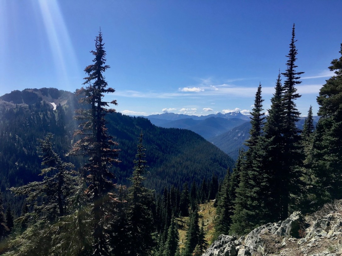 Looking to the southwest from the Naches Peak loop trail