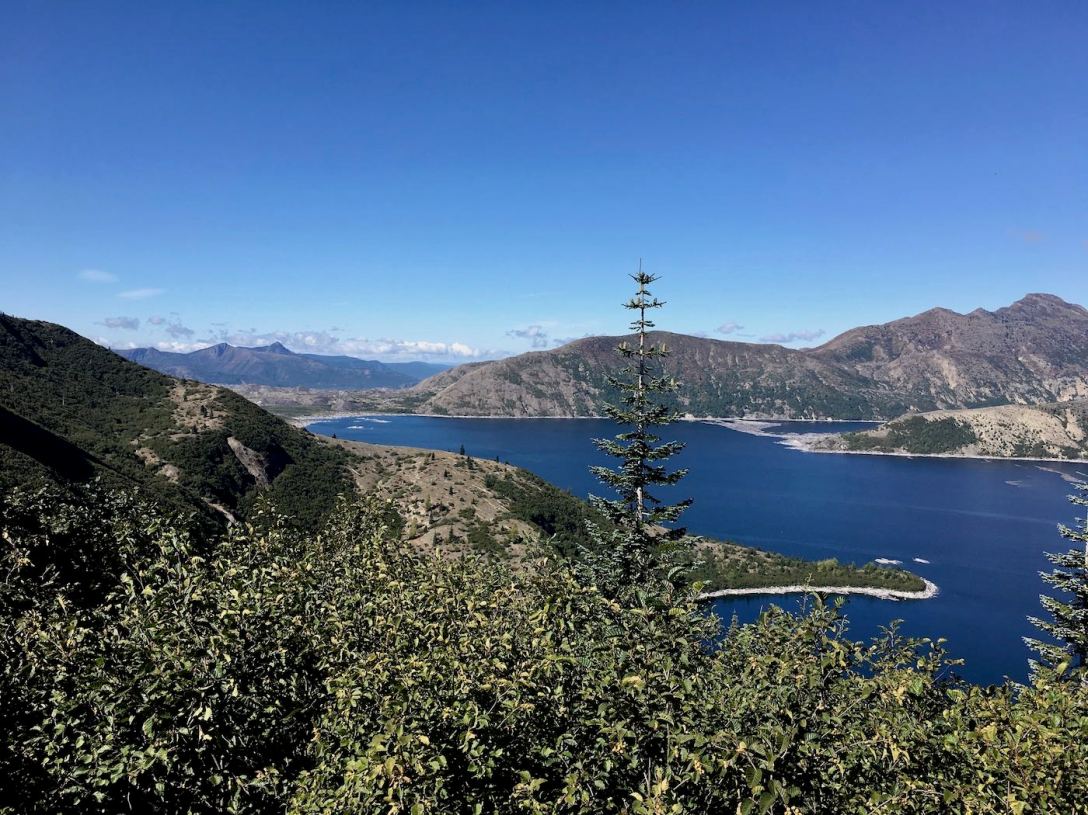 Spirit Lake viewpoint from Scenic drive on east side of Mount St. Helens National Volcanic Monument
