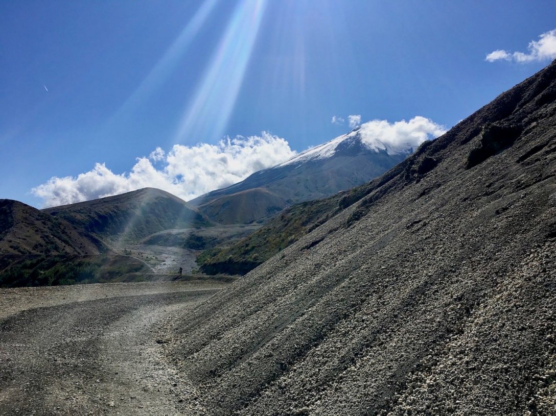 Pumice covers this nearly vacant section of mountainside in the blast zone at Mount St. Helens National Volcanic Monument