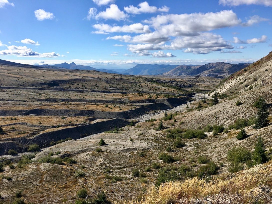 Overlooking the pumice field from Trail #207 in Mount St. Helens National Volcanic Monument