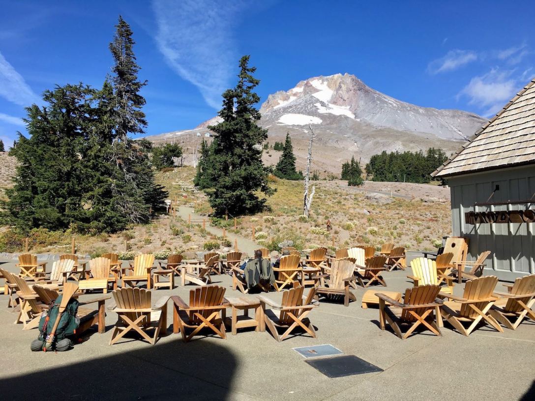 Adirondack Chairs on Timberline Lodge Patio Mt. Hood, Oregon