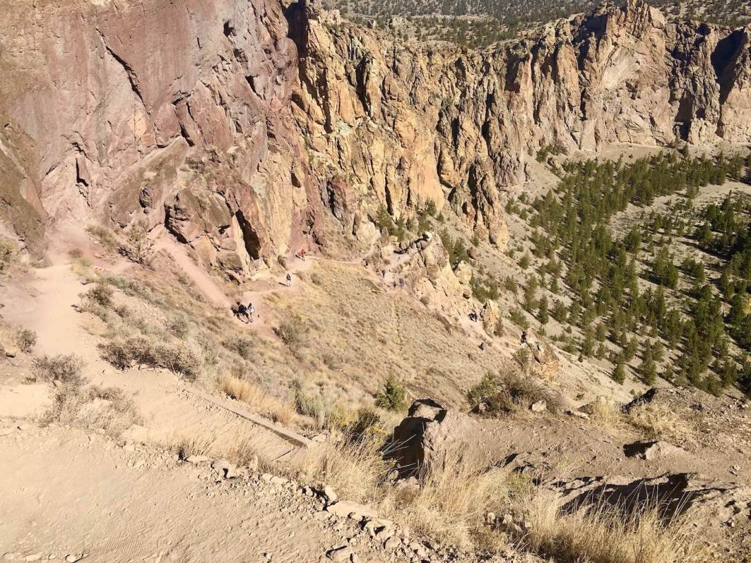 Misery Ridge Trail switchbacks in Smith Rock State Park, Oregon