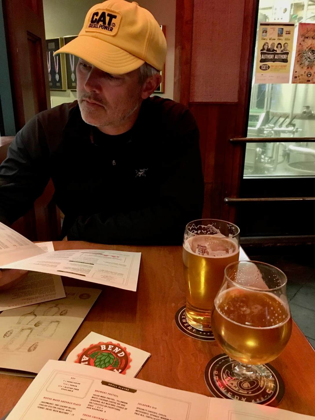 Seasonal Beer Menu at Deschutes Brewery and Public House in downtown Bend, Oregon