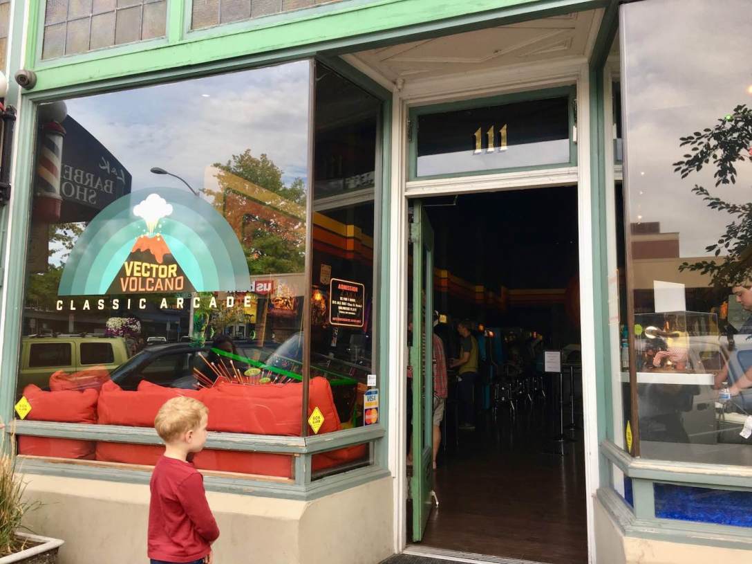 Vector Volcano classic arcade in downtown Bend, Oregon