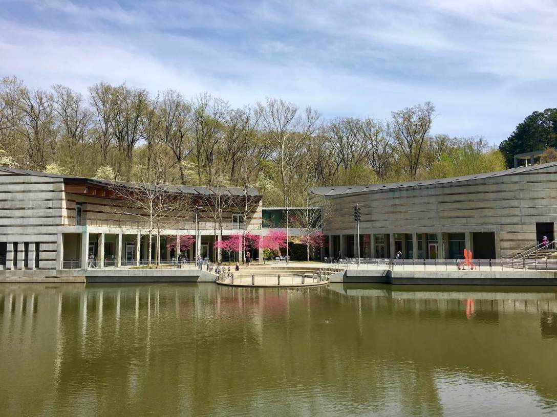 Moshe Safdie-designed Crystal Bridges Museum of American Art in Bentonville, Arkansas