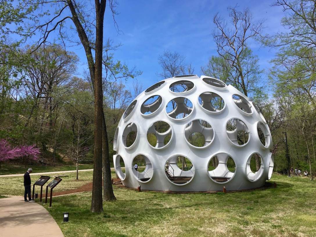 Buckminster Fuller's Fly's Eye Dome at Crystal Bridges Museum of American Art in Bentonville, Arkansas