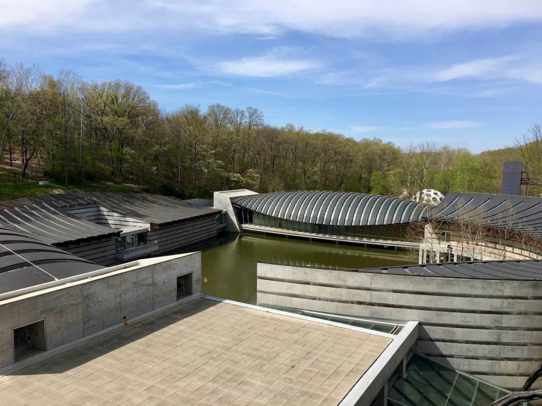 Moshe Safdie-designed Crystal Bridges Museum of American Art in Bentonville, Arkansas