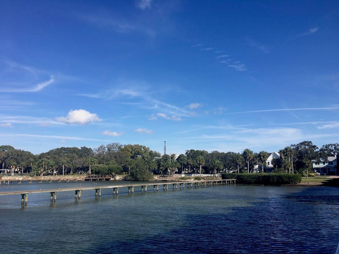 View of the shore from Best Western Plus Yacht Harbor Inn hotel in Dunedin Florida