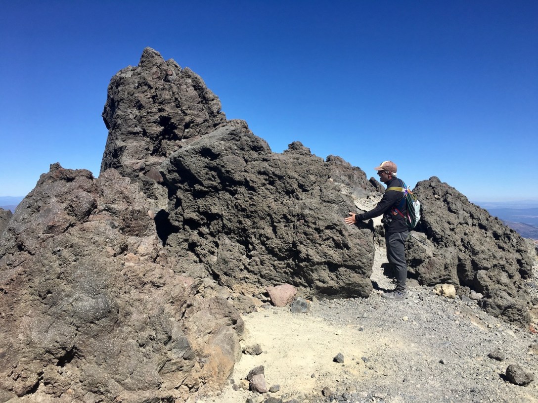 Hiking in the Lassen Peak caldera in Lassen Volcanic National Park