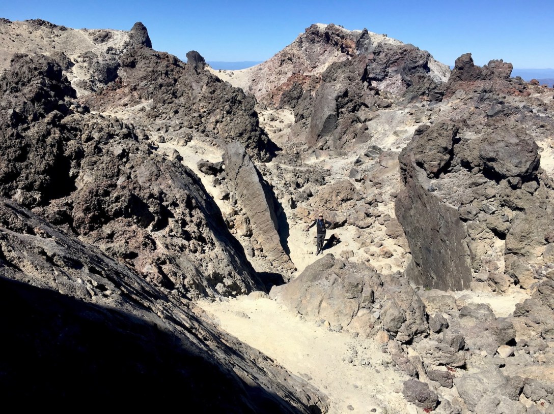 Hiking in the Lassen Peak caldera in Lassen Volcanic National Park