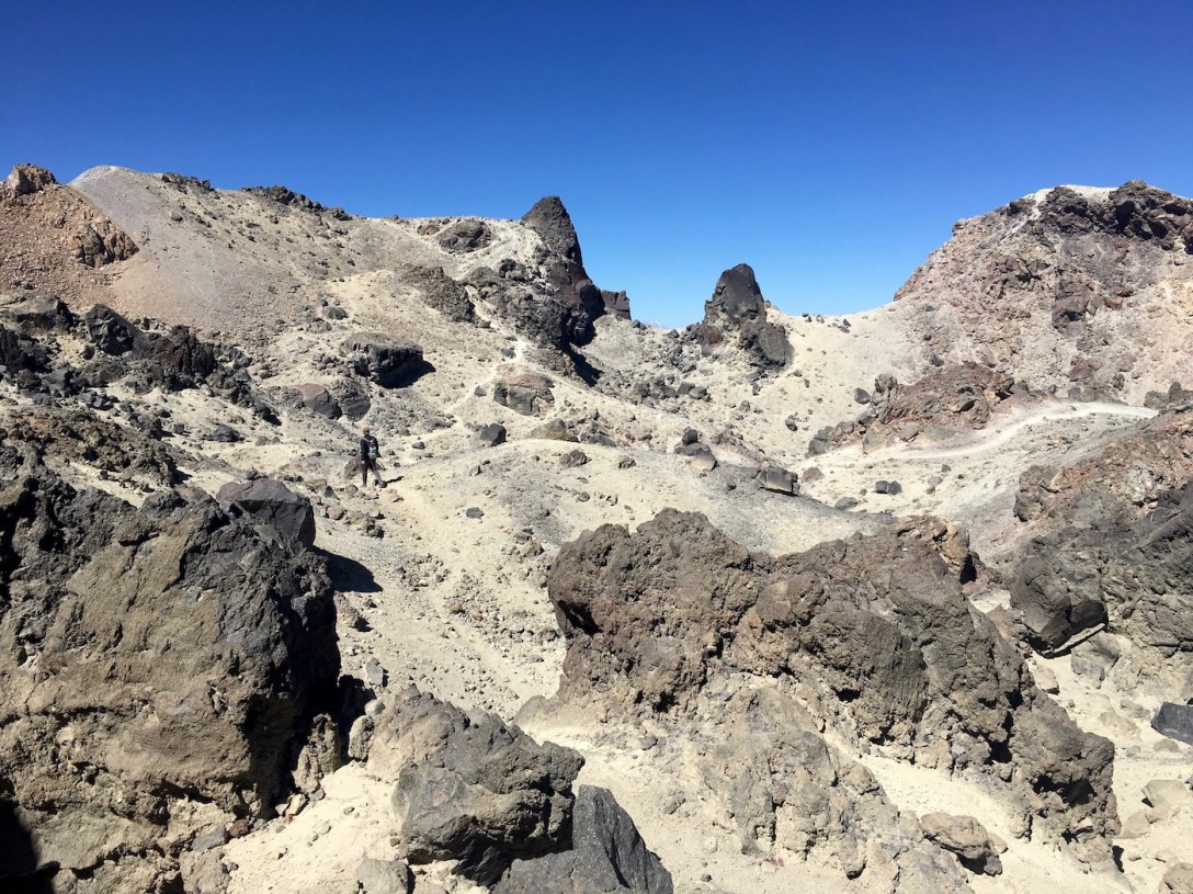 Hiking in the Lassen Peak caldera in Lassen Volcanic National Park