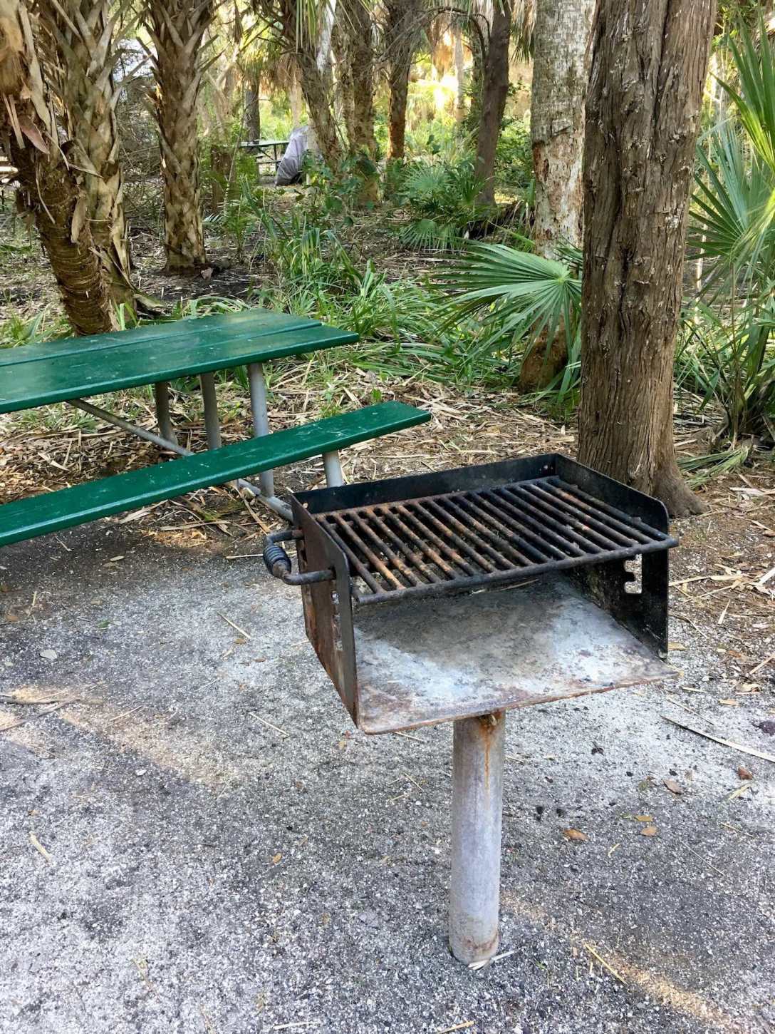 Grill at campsite #14 in Fort De Soto Park campground