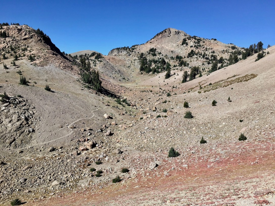 View from Lassen Peak trailhead in Lassen Volcanic National Park
