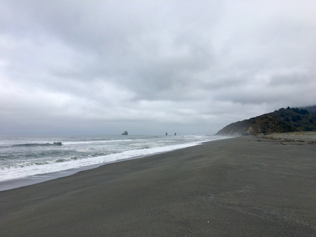 Beach behind Thomas H. Kuchel Redwoods State and National Parks visitor center in Orick, California