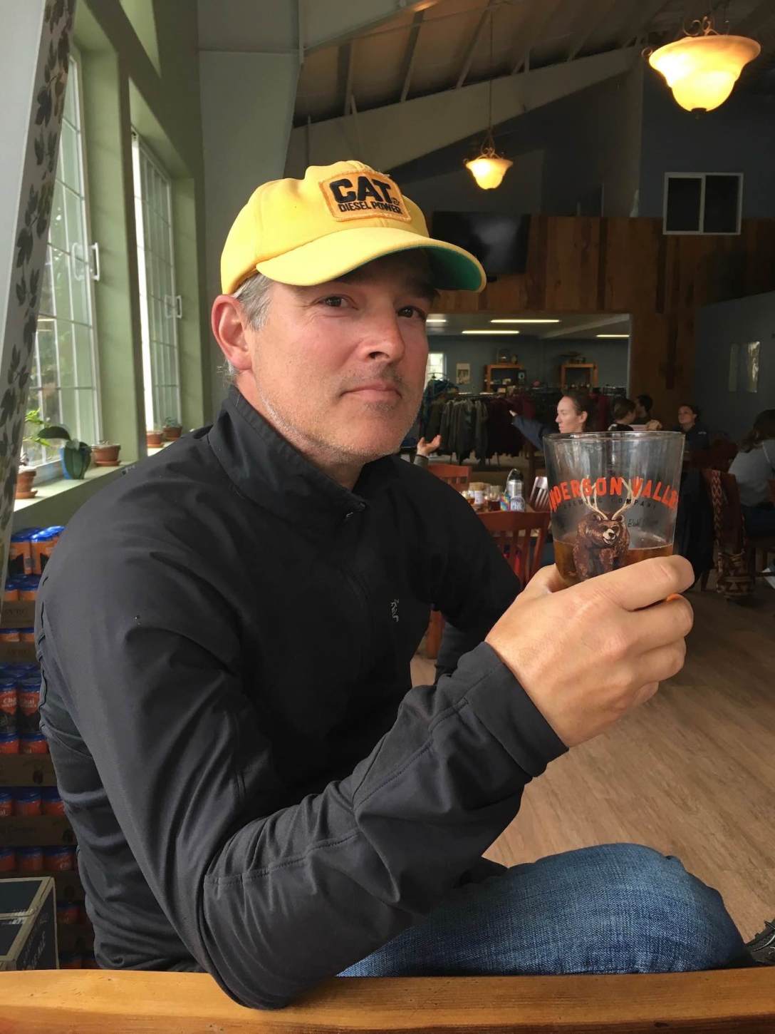 Bahl hornin' (good drinking) at Anderson Valley Brewing tap room in Boonville, California