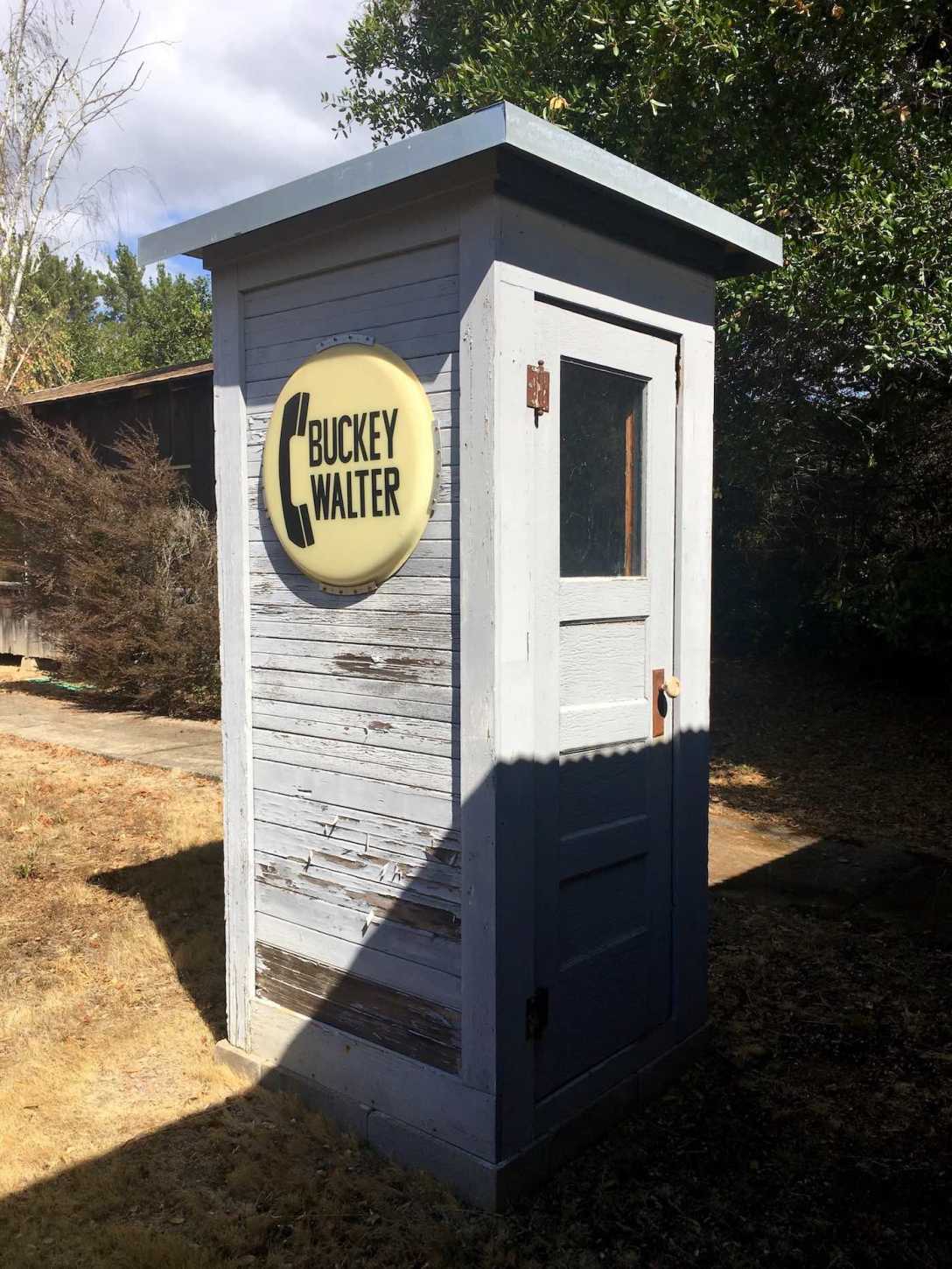 Buckey Walter (phone booth in Boontling) at the Anderson Valley Historical Society museum in Boonville, California