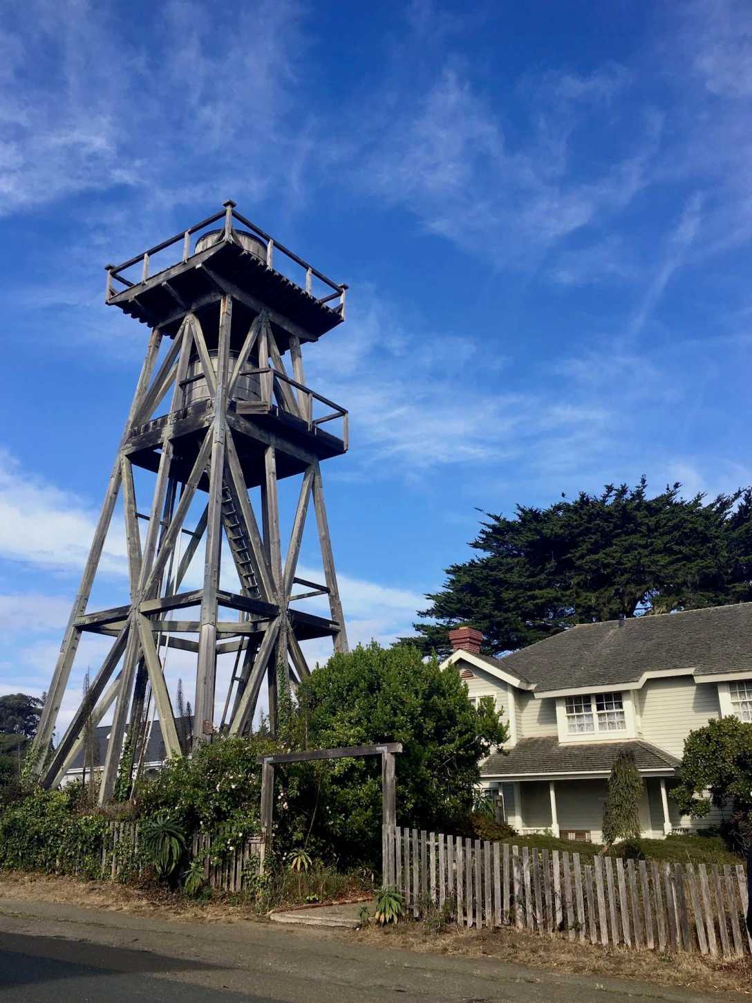 Water tower in Mendocino, California