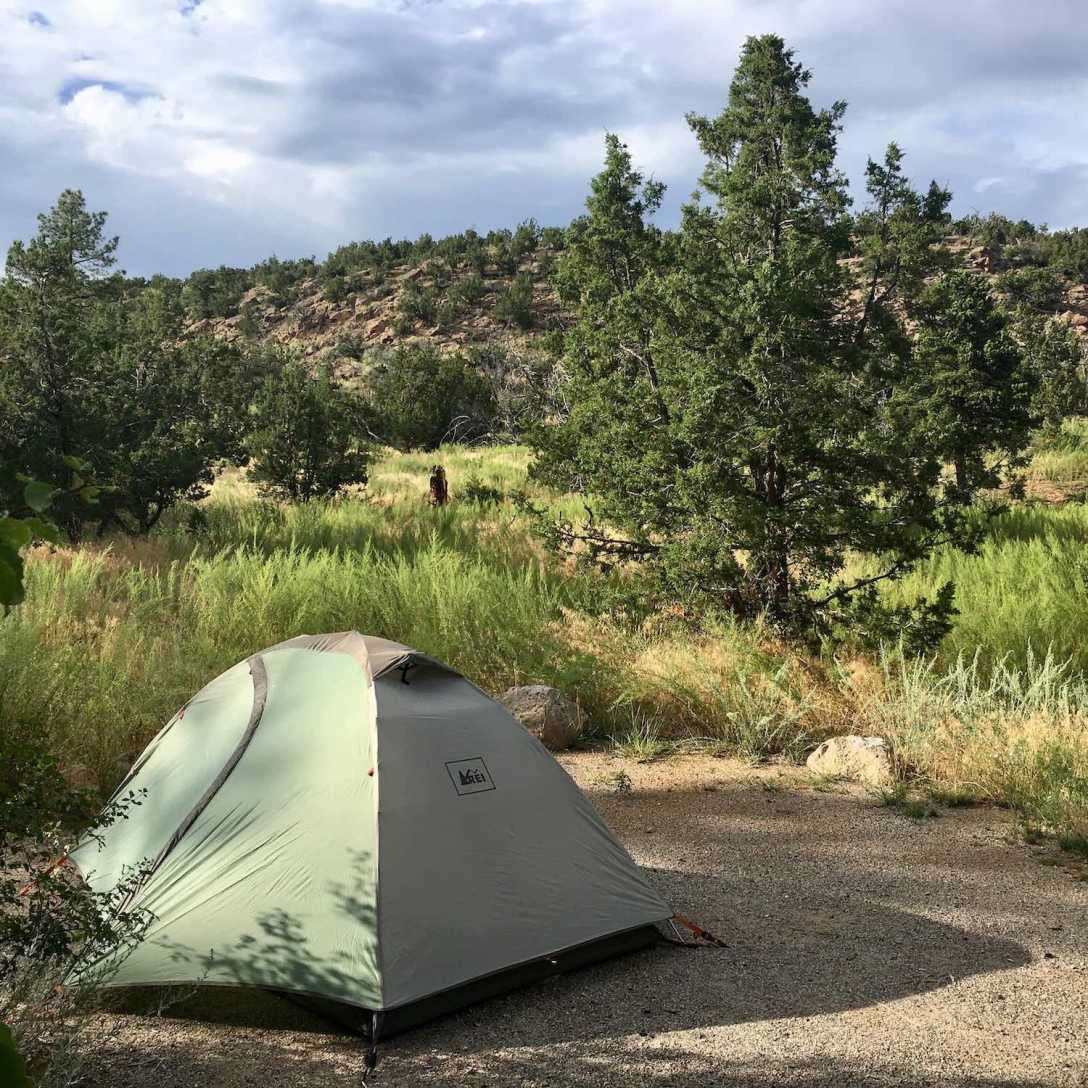 Camping at the Juniper Family campground in Bandelier National Monument