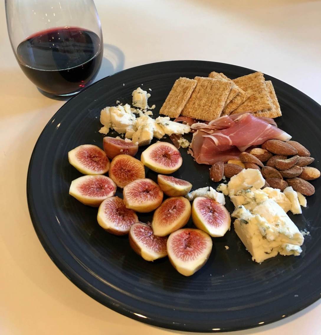 Prosciutto, figs, almonds, and blue cheese from Point Reyes