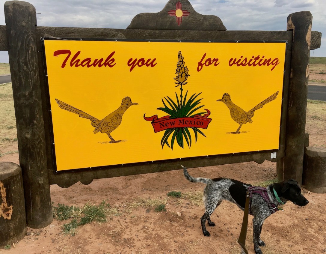 Welcome to New Mexico sign at Texas state line visitor center