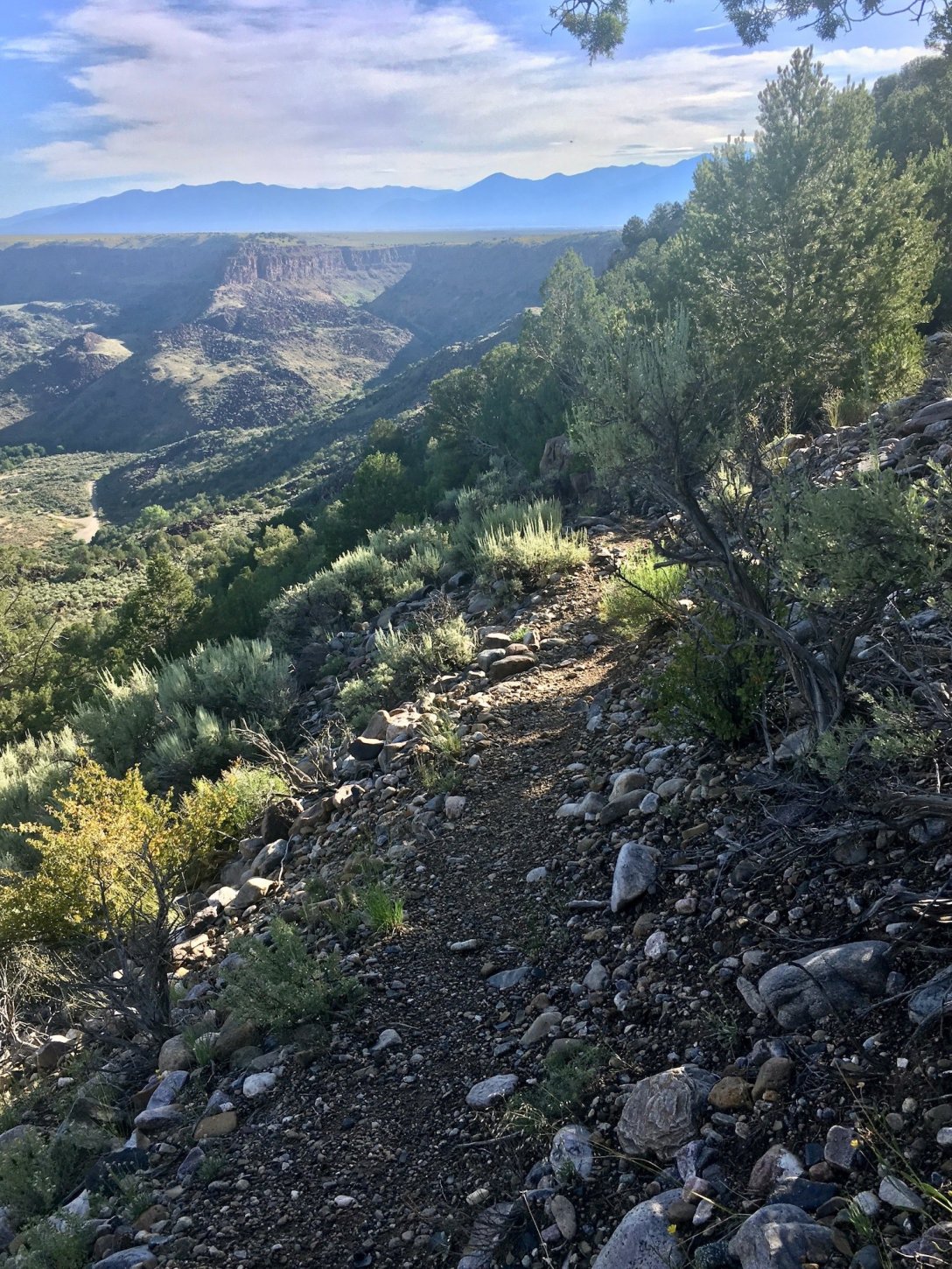 Awesome views but loose rock on the Picuris Trail in Orilla Verde Recreation Area
