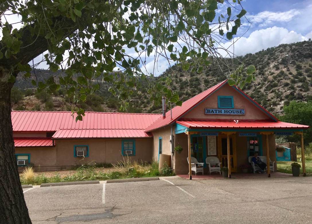 Hot springs bath house in Jemez Springs, New Mexico